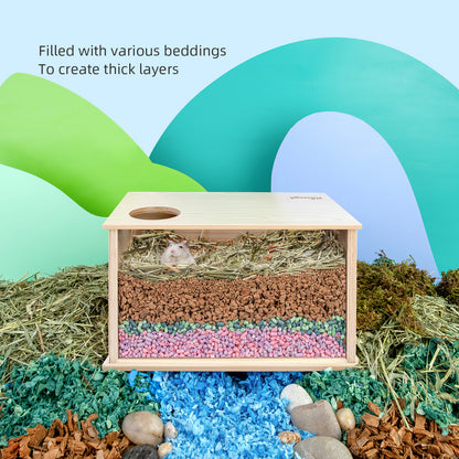 Niteangel Visible Hamster Digging Box: - for Syrian Dwarf Roborovski Campbell Hamsters