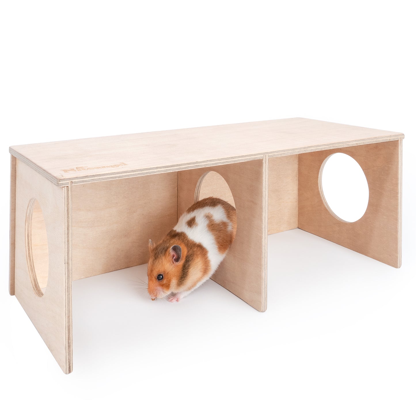 Niteangel Hamster Secret Peep Shed Cachette et jouets d'exploration de tunnel à 2 chambres
