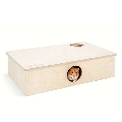 Niteangel Grande cachette en bois multi-chambres pour hamsters nains et syriens