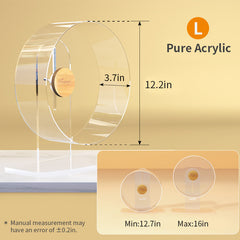 Niteangel Silent Hamster Exercise Wheel: Dual-Bearing Quiet Spinning Acrylic Hamster Running Wheel for Dwarf Hamster Gerbils Mice Degus Or Other Small Animals