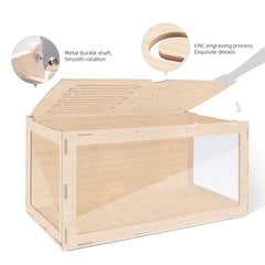 Niteangel Bigger World MDF Terrarium Aspen Poplar Wooden Enclosure for Syrian and Dwarf Hamsters