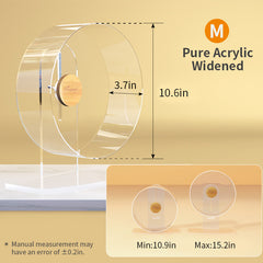 Niteangel Silent Hamster Exercise Wheel: Dual-Bearing Quiet Spinning Acrylic Hamster Running Wheel for Dwarf Hamster Gerbils Mice Degus Or Other Small Animals