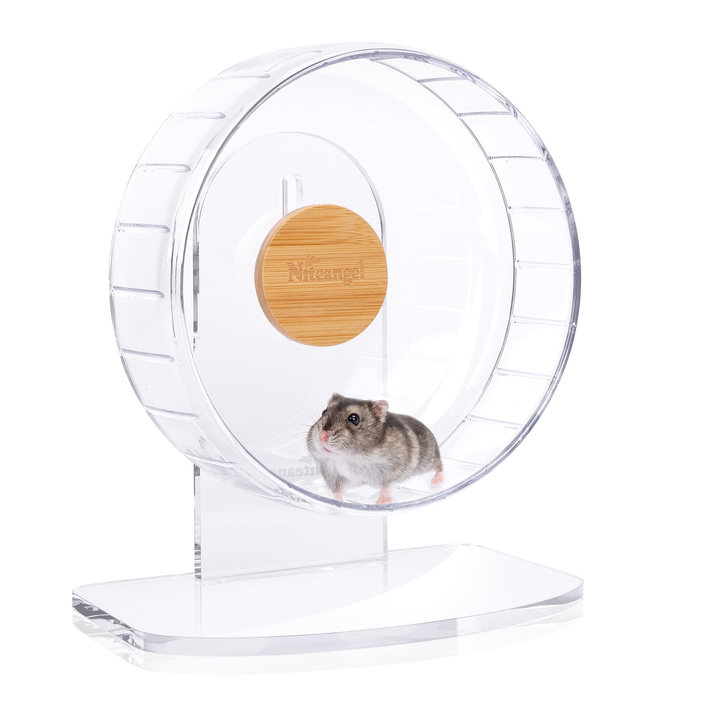 Niteangel Roues d'exercice super silencieuses pour hamster : – Roues de course silencieuses pour hamster avec support réglable pour hamsters, gerbilles, souris ou autres petits animaux