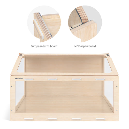 Niteangel Vista Hamsterkäfig mit schräg zu öffnender Käfigtür – Kleintierkäfig aus MDF-Aspen für syrische Hamster, Degus oder andere Haustiere ähnlicher Größe