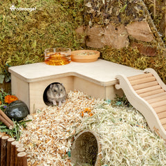 Niteangel Large Wooden Multi-Chamber Hideout for Dwarf and Syrian Hamsters