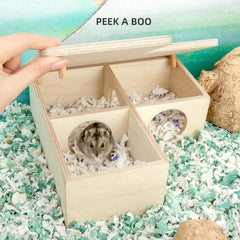 Niteangel Large Wooden Multi-Chamber Hideout for Dwarf and Syrian Hamsters