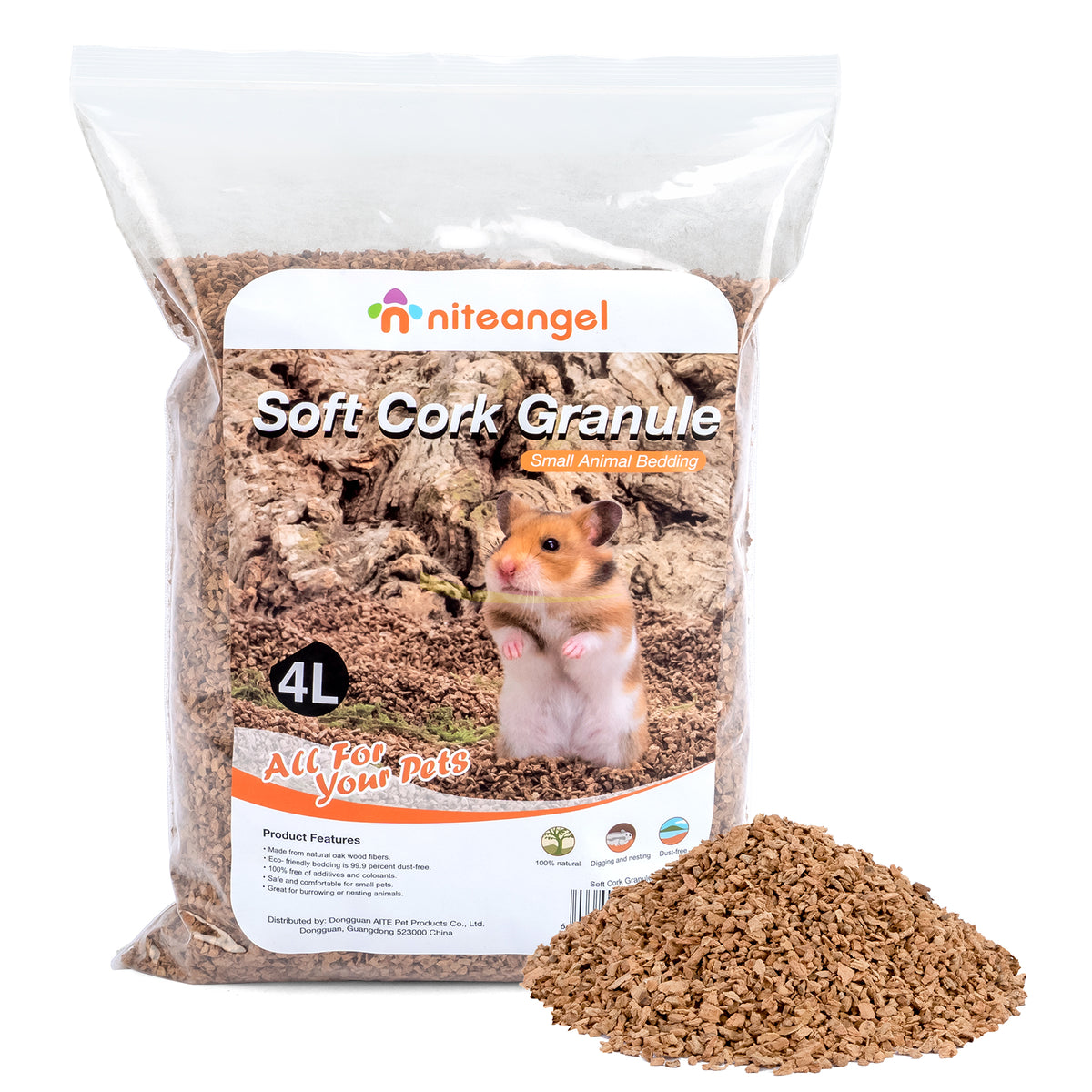 Niteangel Natural Oak granula Hamster Bedding Pet Litter for Dwarf Syrian Hamsters, Gerbils, mices, Degus or Other Small Animal